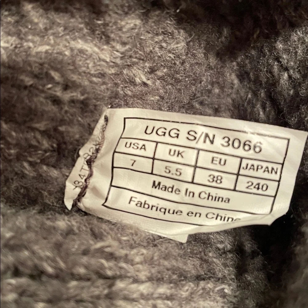 UGG Charcoal Cable Knit Boots
